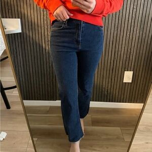 Mango Dark Blue Straight Leg Jeans